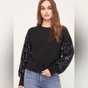 VICI Navy sweater sequin sleeves size M